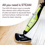 H2O HD 3-in-1 Steam Mop and Handheld Steam Cleaner For Floor Cleaning, Hardwood Floors, Grout Cleaner, Upholstery Cleaner, Tiles and Carpets