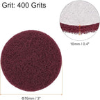 HARFINGTON 20pcs Scrubber Scouring Pads 400 Grits 3 Inch Drill Power Brush Hoop and Loop Surface Conditioning Disc Drill Scuffing Disc Scrub Pads for Home Kitchen Cleaning, Red