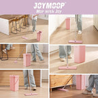 JOYMOOP Flat Mop Head, with 13-inch Microfiber Mop Pad Replacement - Pink, 1 Pack