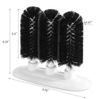 New Star Foodservice 54484 Triple Brush Bar Glass Washer - 3 Brushes - Suction Base, Non-Battery