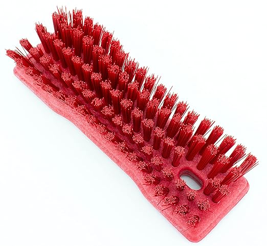 SPARTA Comfort Grip Scrub Brush Hand Brush for Bathroom, Kitchens, Countertop, Plastic, 8 Inches, Red