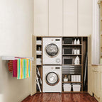 Step Up Laundry Drying Rack, Wall Mounted, Retractable Clothes Drying Rack, 60lbs Capacity, 20 Linear Ft, with Wall Template and Long Screwdriver Bit (40" White)