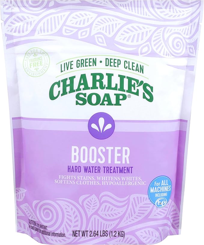 Charlie's Soap Booster & Hard Water Treatment 160 Loads (2.64 Lbs, 1 Pack) Natural Powdered Water Softener and Laundry Booster – Safe and Effective