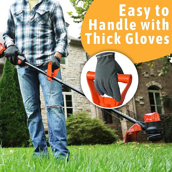 Back-Saving Handle Tool Ergonomic Attachment for Hula Garden Hoe Universal Back Saver Tool Handle for Shovels Rakes Lawn Trimmers, Orange