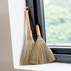 Set of 2 Brooms for Kid 12.6 inch & 16.54 inch - Vietnamese Natural Straw Soft Broom -Soft Bristle Brooms, Decorative Broom