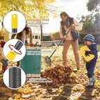 Rake for Leaves: Large 18" Wide Metal Leaf Rake, 65” Long Handle,25 Tines,Heavy Duty Graden Rakes Set for Lawn Yard Pine Needles Mulch Thatch Debris Cleanup Set with 32Gallon Leaf Bags and Scoops