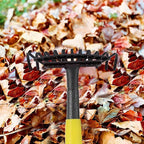 HOSKO 74 Inch Leaf Rake, 11 Tines Garden Rakes with Adjustable Sectional Handle for Quick Clean Up of Lawns, Garden, Farm, Pasture, Yard and Chicken Coop