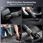Handheld Vacuum Cordless, 5-in-1 Car Vacuum Portable Cordless 30 Mins Rapid Rechargeable Hand Vacuum Brushless Motor 19000Pa Strong Suction, Dust Busters for Car Home with 4 Nozzles, Black