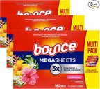 Bounce Dryer Sheets | Paradise Blossom | Anti-Static | 180 Sheets, Pack of 3