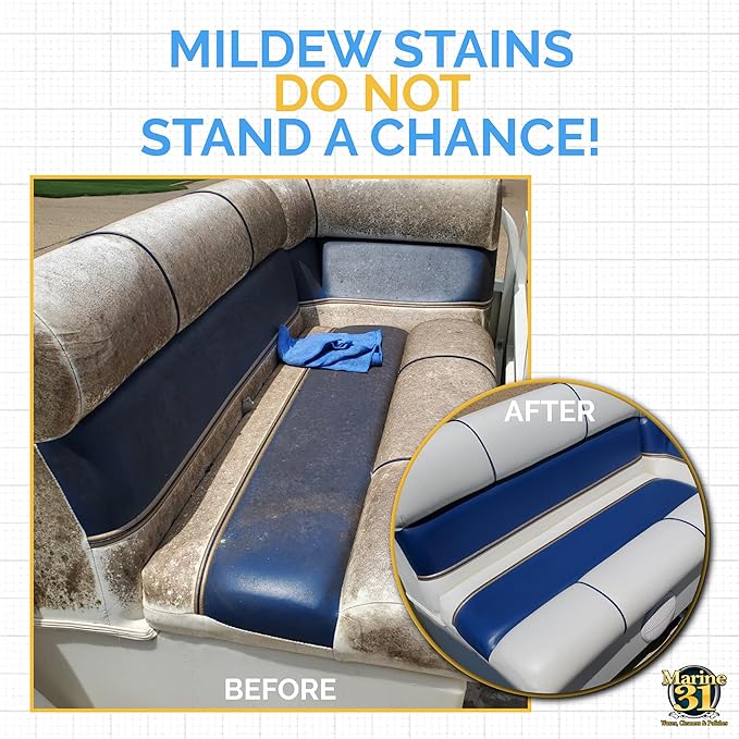 Marine 31 Mildew Stain Remover & Cleaner Gel Combo - Marine & Boat, Home & Patio, Bathroom & Shower Cleaner (20oz. Spray Bottle & 128oz. Gallon Bundle)