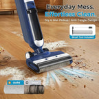 OLIXIS Wet Dry Vacuum Cleaner, Cordless All-in-One Vac Mops, Vacuum Mop with Self-Cleaning System, Dual Water Tank Design, Tangle-Free Brush, Dual-Edge Cleaning, 35-Min Runtime