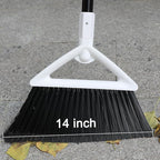 Heavy Duty Angle Broom 1 Pack - White Broom for Outdoor & Indoor, Garage, Driveway, Sidewalk, Kitchen & More, Long Handle