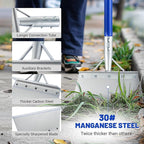 Heavy Duty Snow Shovel with 52" Adjustable Handle - Multifunctional Ice Scraper & Garden Tool, Steel Blade for Snow Removal, Driveway & Sidewalk Cleaning - Ergonomic Design (All Seasons)