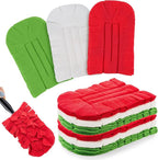 Zubebe 12 Pcs Duster Refill Reusable Fleece Duster Refills Feather Flat Dusters Multi Surface Washable Cleaning Pads Tools for Home, Blinds, Car, Pet, Furniture, Fans (Red,White,Green)