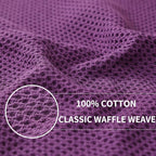 Homaxy 100% Cotton Waffle Weave Kitchen Dish Towels, Ultra Soft Absorbent Quick Drying Cleaning Towel, 13 x 28 Inches, 12-Pack, Purple