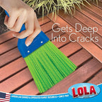 LOLA Whisk Broom, Hand Brush, 4 Pack Durable Bristles, Whisks Away Dirt & Debris, Compact, Hang Hole for Easy Storage, Indoor/Outdoor