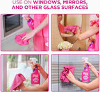 The Pink Stuff Miracle Window Cleaner Spray, 30 fl oz – Now 20% More! Streak-Free Glass & Mirror Cleaner for Crystal Clear Shine – Cuts Through Grease, Fingerprints & Smudges with Ease