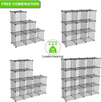 TUMUCUTE Wire Cube Storage Organizer, 25-Cube Modular Mental Grids Bookshelf, DIY Stackable Closet Cabinet for Bedroom Living Room, Office, Iron