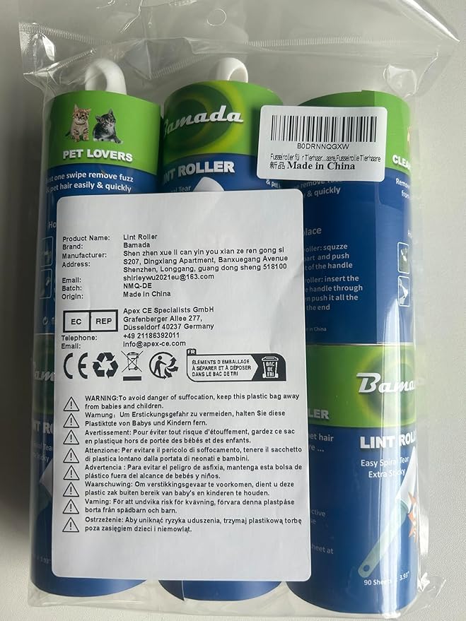 Sticky Lint Roller for Pet Hair: Lint Remover for Dog Cat Hair Mega Value Set 540 Sheets 2 Handles+6 Rollers Fur Removal for Clothes Couch Furniture