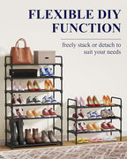 Kitsure Shoe Rack for Closet, Sturdy Shoe Storage for Entryway, Space-Saving Shoe Rack Small and Shoe Shelf, 27.6" Wide, Black