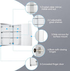 Sunrosa Medicine Cabinet with Mirror, 30" W x 31.5" H, 2 Symmetrical Doors, Wall-Mounted & Recessed Bathroom Medicine Cabinet with Tempered Glass Mirror