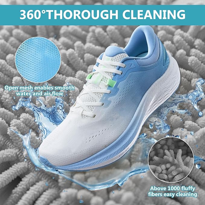 Shoe Washing Machine Bag - 2Pack Laundry Shoe Bag for Washer and Dryer, Reusable Shoe Cleaning Bag for All Shoe Sizes, 360° Deep Clean for Tennis Shoes, Sneakers, Includes 1 Brush(grey)