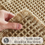 Bathroom Runner Rug Super Absorbent Non Slip Long Bath Mat Machine Washable Boho Bathroom Rugs Quick Dry Rug Runners for Hallway Bedroom Laundry Room,Brown, 2'x 6'(24" x 72")