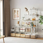 AWTATOS Cube Storage Organizer, 16 Cube Closet Organizer, Stackable Storage Cube Shelves, DIY Portable Closet Clothes Organizer Shelving for Bedroom, Closet, Wardrobe, Bathroom, Translucent