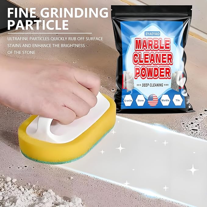 Granite Countertop Cleaner Powder, Marble Cleaner Powder, Marble Polishing Powders, Watermarks Remover, Stain Remover For Granite, Stone, Quartz (4 Ounces)