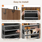 Mefirt Over The Door Organizer, 8 Shelf Door Hanging Organizers with 8 Large Capacity Pockets, Back of Door Organizer Storage Hanging Shelves for Closet Bathroom Bedroom Nursery