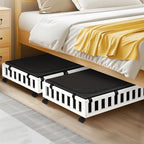 2 Pack Bamboo Under Bed Storage with Wheels, 39”x20”x7.8” Lager Under Bed Storage Containers (White)