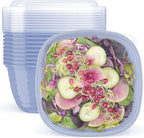 Bentgo Prep - 1-Compartment Bowls with Custom Fit Lids - Reusable, Microwaveable, Durable, PFAS & BPA-Free, Freezer and Dishwasher Safe Meal Prep Food Storage - 10 Bowls & 10 Lids (Periwinkle)
