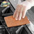 SCRUBIT 100 Pack Natural Scouring Pads - Heavy Duty Scrubbing Pads for Dishes - Non-Scratch - Reusable - Natural, Eco-Friendly, Biodegradable Sisal Brown Sponges for Dishes, Compostable