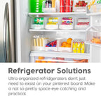 IRIS USA Clear Plastic Stackable Storage Bins, X Large- 4 Pack, Open Front Fridge Pantry Kitchen Closet Cabinet Bathroom Organizer Basket for Organizing Snack, Cans, Office Supplies, and Coffee Pods
