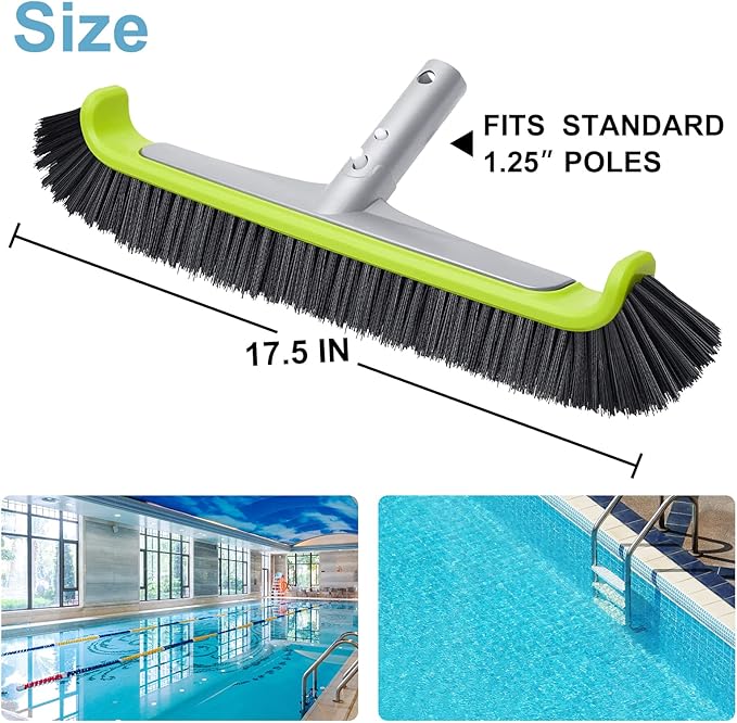 Sepetrel Pool Brush Head for Cleaning Walls,Heavy Duty Inground/Above Ground Swimming Pool Scrub Brushes with Premium Strong Bristle & Reinforced Aluminium Back