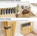 BAMBOOHOMIE 2 Pack Bamboo Luggage Rack for Guest Room, 26.77" Folding Wide Suitcase Stand with Storage Shelf, Thickened Luggage Stand Holder for Bedroom Hotel, Luggage Rack for Suitcases (Natural)