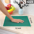 Homaxy 100% Cotton Waffle Weave Kitchen Dish Cloths, Ultra Soft Absorbent Quick Drying Dish Towels, 12 x 12 Inches, 12-Pack, Dark Green