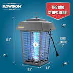 Flowtron Bug Zapper, 1 Acre of Outdoor Coverage with Powerful 40W Bulb & 5600V Instant Killing Grid, Electric Insect, Fly & Mosquito Zapper, Made in The USA - Grey Color