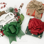 Ribbli Green Burlap Wired Ribbon, 2-1/2” Inch x Continuous 20 Yard, Green Wired Ribbon for Wreaths,Big Bows,Tree Decoration,Outdoor Decoration