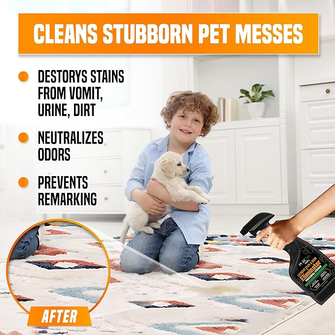 PNG Vitality Stain & Odor Eliminator – 16.9oz Pet Odor Neutralizer for Home, Carpets, Upholstery, Effective on Urine, Vomit, Feces Cat & Dog Urine Destroyer, Carpet Cleaner Spray for Lasting Freshness