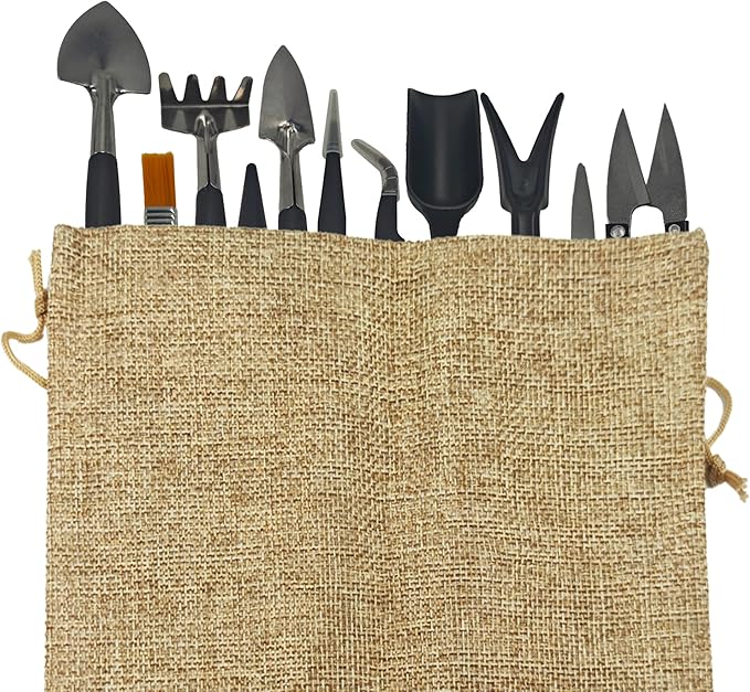 13Pcs Succulent Tools Set Mini Garden Tools Kit for Indoor Bonsai Cactus Care with Pruning Shears Scissors Transplanting Tools for Houseplant