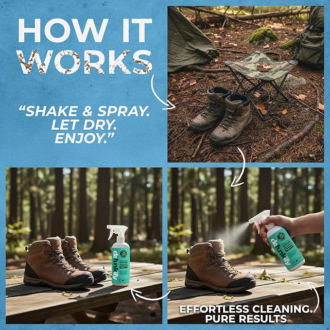 Odor Remover Spray, 32oz. 'Peppermint' Essential Oil Shoe Deodorizer, Odor Eliminator for Strong Odors on Activewear. ProvenSafe™ Fabric Freshener Spray, Deodorizer for Kids & Sensitive Gear