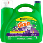 Gain Liquid Laundry Detergent, Moonlight Breeze Scent, 194 fl oz, 134 loads, Freshness + Odor Fighting, High efficiency washing machine iquid cleaning soap