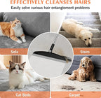 Multifunction Silicone Broom, 54 Inch Long Handle Silicone Floor Squeegee Broom, Sweep and Scrape 2 in 1 Household Cleaning Broom for Floor, Bathrooms, Kitchens, Showers, Tile, Pet Hair, Black Grey