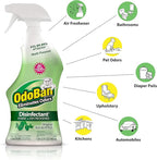 OdoBan Ready-to-Use Disinfectant and Odor Eliminator, Made in the USA, Original Eucalyptus Scent, Set of 2, 32 oz Spray and 1 Gallon Concentrate