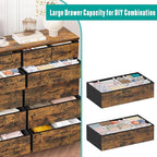 Dresser for Bedroom with 12 Drawers, Tall Fabric Drawer Dresser, Chest of Drawers for Closet, Nursery, Bedside, Living Room, Laundry, Entryway, Hallway(Rustic Brown)