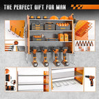 Power Tool Organizer Wall Mount, 4 Tier Tool Organizer For Space Saving,Used For Electric Drills, Saws And Toolbox Parts, Wall Hooks