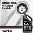 HOPE'S Perfect Sink Cleaner and Polish, Restorative, Water-Repellant, Removes Stains, Ideal for Brushed Stainless Steel, Cast Iron, Porcelain, Corian, Composite, Acrylic, Value Size