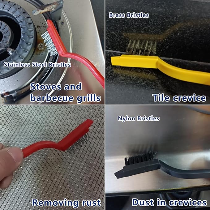 11Pcs Crevice Cleaning Brush,Gap Cleaning Brush with Long Handle,Small Gap Cleaning Brush for Bathroom Kitchen Toilet Water Cup Bottle and Window Groove