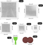 Drywall Repair Kit, 2/4/6/8/10Inch Drywall Patch Kit Self Adhesive Aluminum Plasterboard Wall Patches Quick Fix Plaster Wall with Scraper for Plaster Roof Drywall Crack Repair (13Pcs Kit)